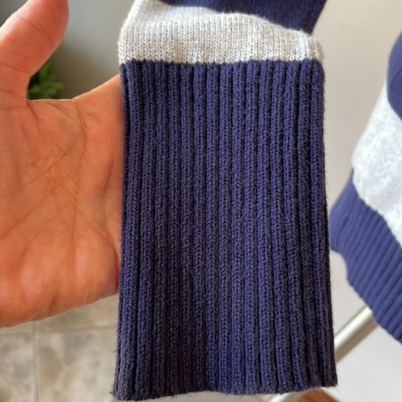 Banana Republic woman’s bold striped sweater 100% cotton Shawl collar Med - Picture 5 of 12